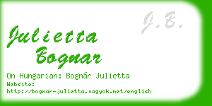 julietta bognar business card